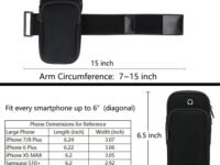 WEARFIT Sports Arm Phone Holder Armband Sleeve Workout Gear Pouch Case Bag for Apple All Smart Phones 6.1 Inch Screens and Under (Black)