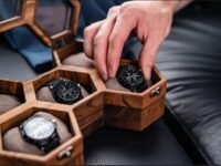 Watch box for men, Mens rosewood watch display case, Handcrafted honeycomb organizer, Father’s Day Gift – Luxury Built to Last, Vintage Display Case and Organizer for Men's Timepiece Collection
