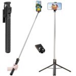 Wecool S5s Selfie Stick with Tripod Stand 360 Degree, Extendable Upto 71inc/ 180cm Long 7 Section Stable Base for Mobile/Camera, Perfect for Vlogging & Photoshoot