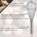 Whisks for Cooking, 1 Pack Stainless Steel Whisk for Blending, Whisking, Beating and Stirring, Enhanced Version Balloon Wire Whisk (14 Inches - Handle Length - 5 Inches Approx)
