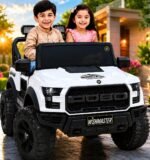 Wishmaster Driving 4 Motors with Bluetooth EV Jeeps for 1, 2, 3, 4, 5, 6 Years | Remote + Steering + Mobile App Control | Kids Car | Birthday Gift
