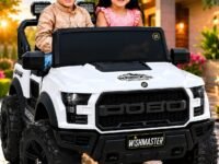 Wishmaster Driving 4 Motors with Bluetooth EV Jeeps for 1, 2, 3, 4, 5, 6 Years | Remote + Steering + Mobile App Control | Kids Car | Birthday Gift