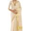 Women’s Kerala Tissue Plain Saree with Running Blouse| Onam & Vishu Kani Special | Traditional Kasavu White Colour
