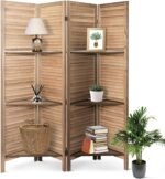 Wooden Room Divider/Wooden Partition/Wooden/Separator for Living Room/Office Wooden Partition/Wooden Room Divider/Wooden Screen (Brown)