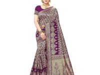 Yashika Women's Trendy Banarasi Kanjivaram Navy Color Art Silk Saree with Blouse Material