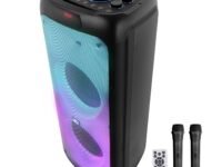 ZEBRONICS 120 Watts Party Speaker with 2 Wireless Mic, 7 hrs Playtime, Karaoke & Recording Function, TWS, Bluetooth, USB, AUX, mSD, RGB Modes (Thump 700)