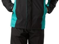 ZEEL Rain Coat for Men Waterproof for Bike Riders with Adjustable Hood Along with Inner Pockets,Waterproof Raincoat with Polyester Jacket,Pants and Waterproof Drawstring Bag,AZ05 Black-Green XL