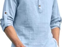 Zombom Cotton Polyester Blend Solid Casual Regular Fit Mandarin/Chinese Collor Short Kurta for Men