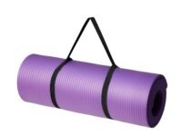 amazon basics 13mm Extra Thick Yoga and Exercise Mat with Carrying Strap, Purple