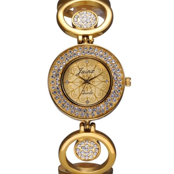 jainx Premium Bracelet Style Chain Analog Wrist Watch for Women (Golden/Rose Gold Color)