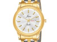 jainx Premium Golden Chain Day and Date Feature Analog Wrist Watch for Men (Golden/White/Black Color Dial)