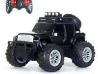 popsugar Off Roader Rechargeable Remote Control Car | RC Car Monster Truck | 4 Headlight Modes | Lithium Battery | C-Type Charging | 2.4GHz Remote Controller | Made in India, Black