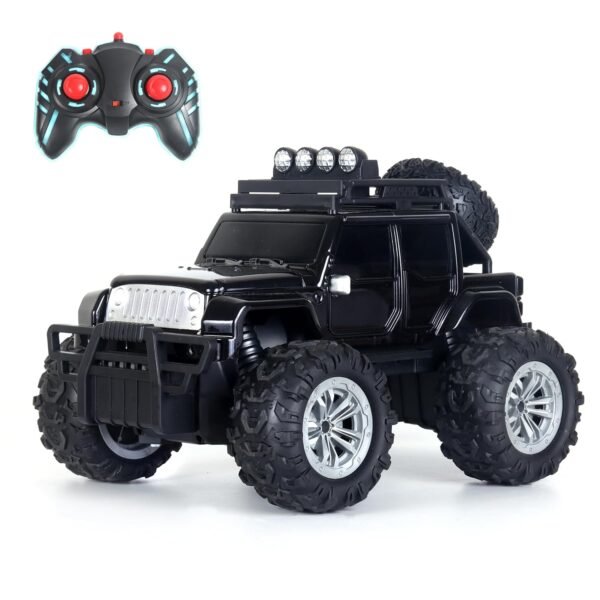 popsugar Off Roader Rechargeable Remote Control Car | RC Car Monster Truck | 4 Headlight Modes | Lithium Battery | C-Type Charging | 2.4GHz Remote Controller | Made in India, Black