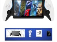 ugtenversi 7.0-inch Retro Handheld Gaming Console 64GB, Pre-Loaded with 15,000+ Games/30+ Emulators, Supports HDMI Output for Big-Screen Gaming(White)