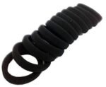 12 Pcs of Black Elastic Cotton Stretch Hair Ties Bands for Women