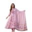 MANHAREE Women's Cotton Anarkali Pink Kurta Pant with Dupatta Set