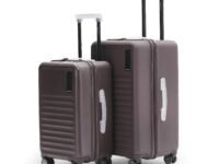 MOKOBARA Aisle Trunk Set of 2 Trolley Bag (55.5cm 65cm) Brown | Cabin 40L Check-in 70L Polycarbonate Hardshell Frosted Hardware TSA Lock YKK Zippers 8 Silent Ninja Wheels 18-21 Days Travel