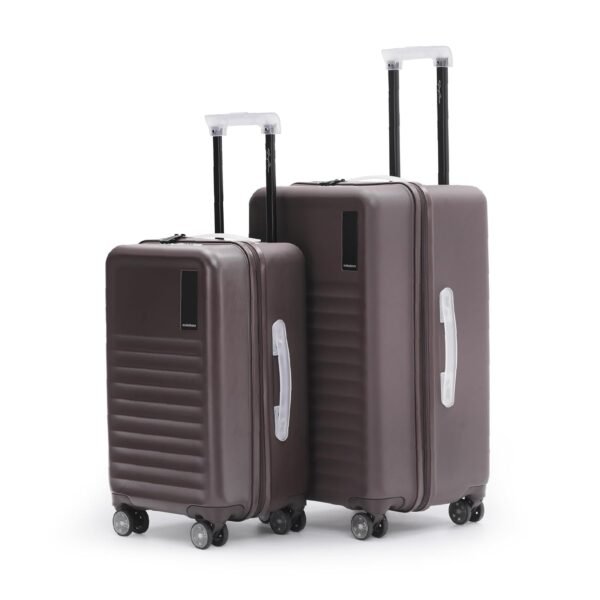 MOKOBARA Aisle Trunk Set of 2 Trolley Bag (55.5cm 65cm) Brown | Cabin 40L Check-in 70L Polycarbonate Hardshell Frosted Hardware TSA Lock YKK Zippers 8 Silent Ninja Wheels 18-21 Days Travel