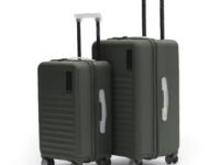MOKOBARA Aisle Trunk Set of 2 Trolley Bag (55.5cm 65cm) Olive | Cabin 40L Check-in 70L Polycarbonate Hardshell Frosted Hardware TSA Lock YKK Zippers 8 Silent Ninja Wheels 18-21 Days Travel