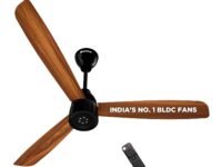 atomberg Renesa Enzel 1200mm BLDC Ceiling Fan with Remote | 5 star | Advance Air+ Technology | LED Speed Indicator | Low Noise | Sleek Design | Power Saving | 3 Year Warranty | Honey Maplewood