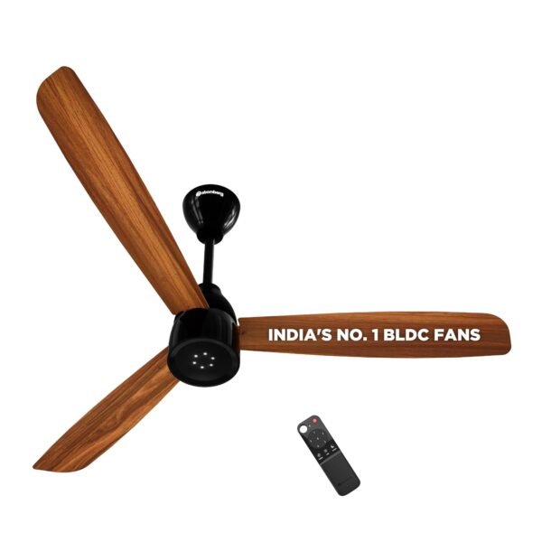 atomberg Renesa Enzel 1200mm BLDC Ceiling Fan with Remote | 5 star | Advance Air+ Technology | LED Speed Indicator | Low Noise | Sleek Design | Power Saving | 3 Year Warranty | Honey Maplewood