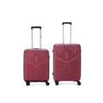 Aristocrat Set of 2 Prime 2 Pc Cabin 55 cm(Small) Check-in 66 cm(Medium) 8 Wheels Trolley Bags for Travel Hard Case Luggage,Lightweight Bag & Combination Lock (Red) | 3-Year Warranty