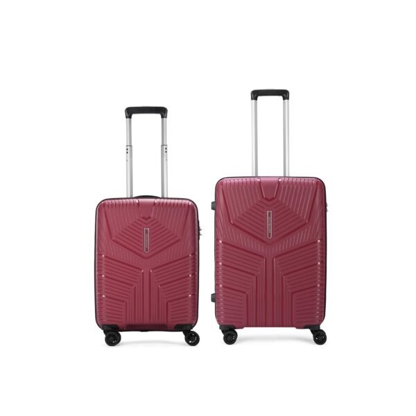 Aristocrat Set of 2 Prime 2 Pc Cabin 55 cm(Small) Check-in 66 cm(Medium) 8 Wheels Trolley Bags for Travel Hard Case Luggage,Lightweight Bag & Combination Lock (Red) | 3-Year Warranty
