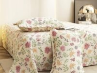 Story@Home King Size Bedsheet | Cloud Cotton Flatsheet King Size with Two Pillow Covers| Super Soft Bed Sheet for King Size Bed | Floral Design (270 x 250 cm, Off White & Pink)