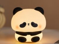 One94Store Rechargeable Silicone Panda Night Lamp – 7-Color Touch LED Light for Kids Bedroom, USB Table Lamp for Home Décor, Romantic Decor & Valentine Gift