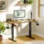 ARTIKEL Artidesk Eco Electric Height Adjustable Table for Office Work & Home-Sit Stand Gaming Desk 80kg Load, Cup Holder, 2 Hooks,Cable Organizer 2Split Tabletop (Rustick Brown, Eco - 100x60 CM)