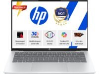HP OmniBook 5 OLED (Previously Pavilion), Snapdragon X Processor 45 Tops (16GB LPDDR5x, 1 TB SSD), 2K 14''/35.6cm, Win11, Office24, Silver, 1.29kg, he0015QU, Multi-Day Battery, AI Laptop