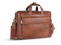 HAMMONDS FLYCATCHER Genuine Leather Office Bag for Men, 15.6" Professional Leather Laptop Bag for Men for Office, Travel, Daily Use, Adjustable Strap & Multi Compartments - 1 Year Warranty - Tan