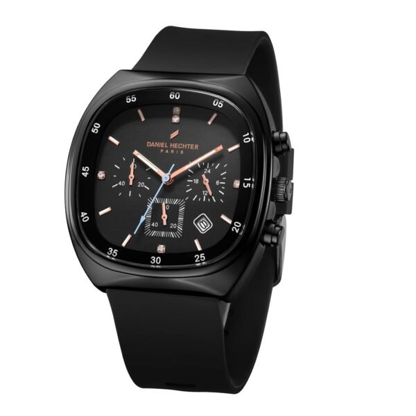 Daniel Hechter Paris Bercy Collection Modern Chronograph Watch for Men with Square Dial and Silicon Band-DHM1001