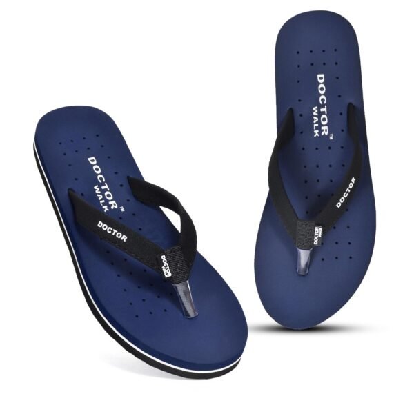 Doctor Walk Orthopaedic Flip Flops, Black, Cushioned Footbed with Anti-Slip Sole Slipper for Women's