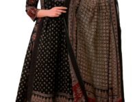 KLOSIA Women's Rayon Printed Anarkali Kurta and Pant with Dupatta Set