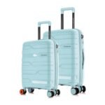 Nasher Miles Paris Hard-Sided Polypropylene Luggage Set of 2 | 55cm & 65cm | 8 Wheels Small & Medium Trolley Bag for Travel | Suitcase (Pastel Green)