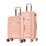 Nasher Miles Paris Hard-Sided Polypropylene Luggage Set of 2 | 65cm & 75cm | 8 Wheels Medium & Large Trolley Bag for Travel | Suitcase (Peach)