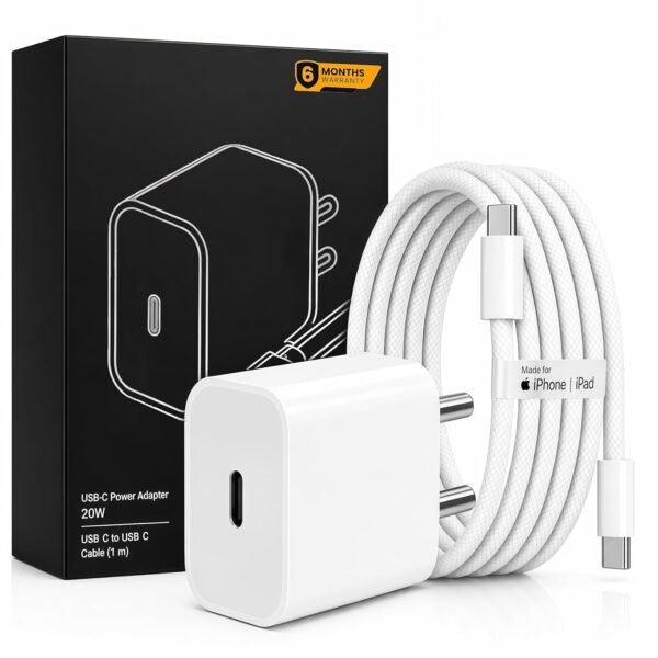 20W USB-C Charger with Type-C Cable Fast Charging for iPhone & iPad Kit