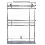 3 Tier Stainless Steel Kitchen Rack Basket Stand Storage Organizer Wall-Mounted Shelf for Spice Boxes Utensils Large (Pack of 1)