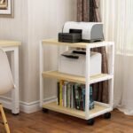 945181 Printer Racks Floor Printer Shelf Mobile Printer Stand Office Copier Bracket Multi-Layer fax Rack Kitchen Microwave Oven Rack (Black, Size : 50 * 40 * 70cm) Made in India