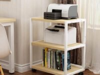 945181 Printer Racks Floor Printer Shelf Mobile Printer Stand Office Copier Bracket Multi-Layer fax Rack Kitchen Microwave Oven Rack (Black, Size : 50 * 40 * 70cm) Made in India