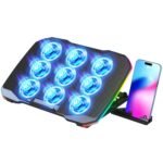 AIMIUZI Laptop Cooling Pad, Gaming Laptop Cooler with 9 Quiet Fans, Laptop Cooling Stand for 12-17 Inch, Laptop Computer Fan with 5 Height Adjustable,2 USB Ports,1 Phone Stand