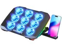 AIMIUZI Laptop Cooling Pad, Gaming Laptop Cooler with 9 Quiet Fans, Laptop Cooling Stand for 12-17 Inch, Laptop Computer Fan with 5 Height Adjustable,2 USB Ports,1 Phone Stand