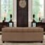 AMATA Eagle Solid Wood 2 Seater Ottoman/pouffe Camel Suede velevt Fabric Perfect for Home Living Office Room and Guests (Camel 3, 2 Seater)(3YEAR Warranty)