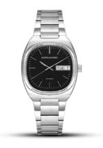 AMERICANVIBER Men's Stainless Steel Classic Analog Watch, Casual & Business, with Cushion Case Dial and Day-Date Display