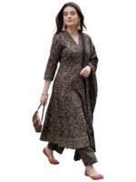ANNI Designer Women Printed Anarkali Kurta Palazzo Dupatta Set | Viscose Blend Ethnic Outfit | Flared Kurti with Bottom Wear