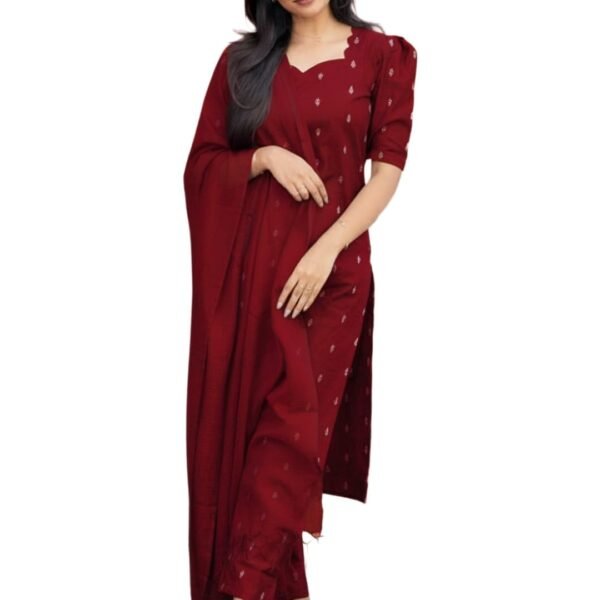 ANNI Designer Women’s Purple Printed Kurta Set | Pure Viscose 3 Piece Ethnic Suit Set with Pant & Dupatta | Festive for Women | Cotton Kurta Sets for Woman