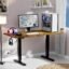 ARTIKEL Artidesk Eco Electric Height Adjustable Table for Office Work & Home-Sit Stand Gaming Desk 80kg Load, Cup Holder, 2 Hooks,Cable Organizer 2Split Tabletop (Rustick Brown, Eco - 120x60 CM)