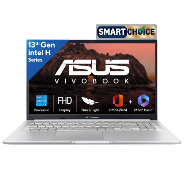 ASUS Vivobook 15, Smartchoice,Intel Corei5 13thGen 13420H, 16GB RAM, 512GB SSD, FHD 15.6", Win11, Office Home'24, M365 Basic (1Year)*, Cool Silver, 1.70kg, X1502VA-BQ835WS, Intel UHD iGPU, Laptop