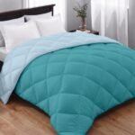 AYKA Reversible Comforter 220 GSM Microfiber Reversible AC Comforter/Blanket for Winter/Quilt/Duvets for Queen Size Single Bed Comforter (60 * 90, Teal & SkyBlue)| TC - 220